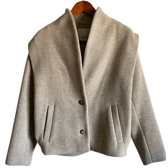 Isabel Marant Drogo Jacket Size 34 | US Size 2 Sand Wool - Picture 1 of 16